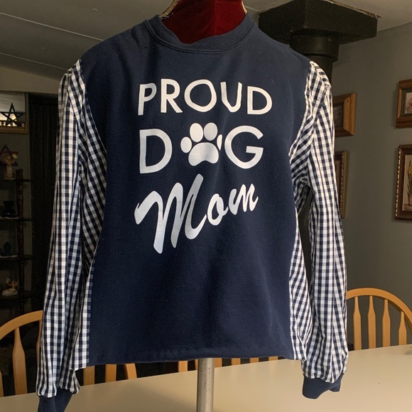 Tops - Upcycled  Women’s Navy Proud Dog Mom Top